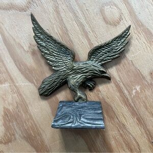 Vintage Brass American Eagle Bookend Doorstop Americana